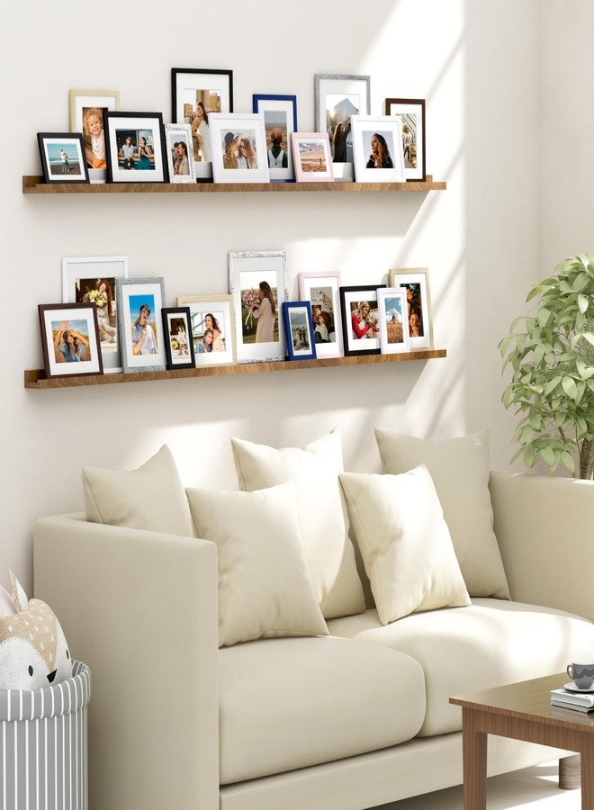 Vittanly مجموعة إطارات صور فيتانلي 8x10، 4 قطع، لعرض صور 5x7 مع إطار داخلي أو 8x10 بدون إطار داخلي، مصنوعة من الخشب المصنّع مع زجاج شبكي مقاوم للكسر، إطارات صور جدارية أو مكتبية، بني - Image 3